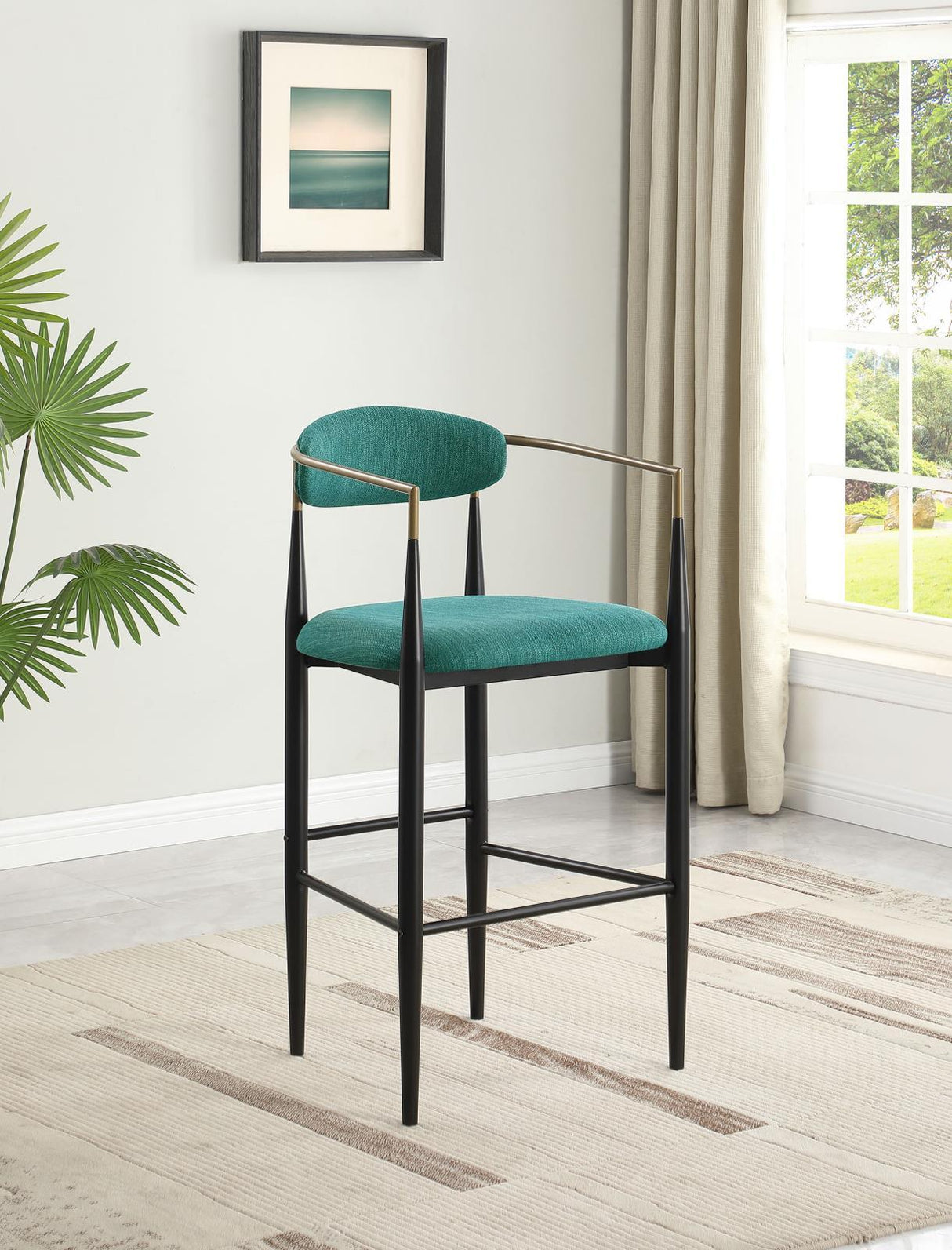 Tina Green Metal Pub Height Upholstered Bar Stool, Set of 2 by Coaster at Eve Furniture