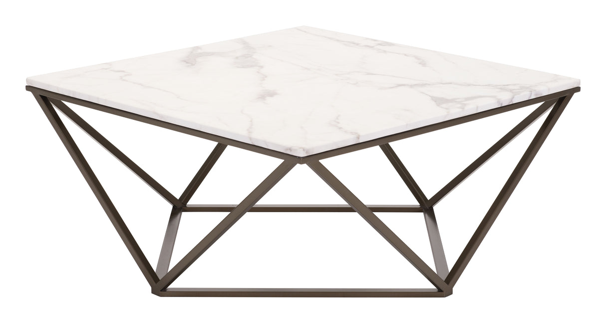Tintern White & Antique Bronze Coffee Table by Zuomod at Eve Furniture