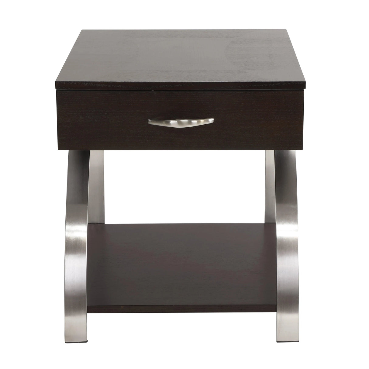 Tioga Espresso/Chrome End Table by Homelegance at Eve Furniture