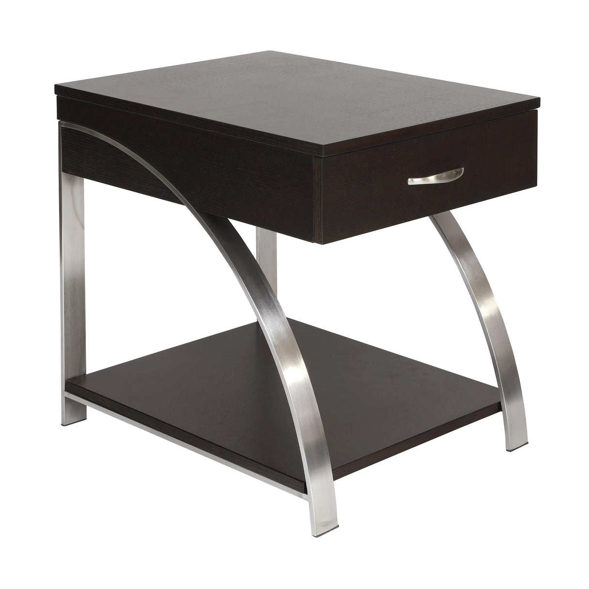 Tioga Espresso/Chrome End Table by Homelegance at Eve Furniture