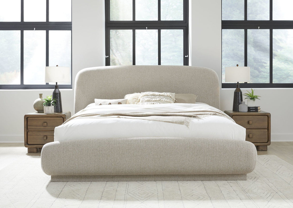 Tirimbina Hyena California King Chenille Upholstered Platform Bed by Modus Furniture at Eve Furniture