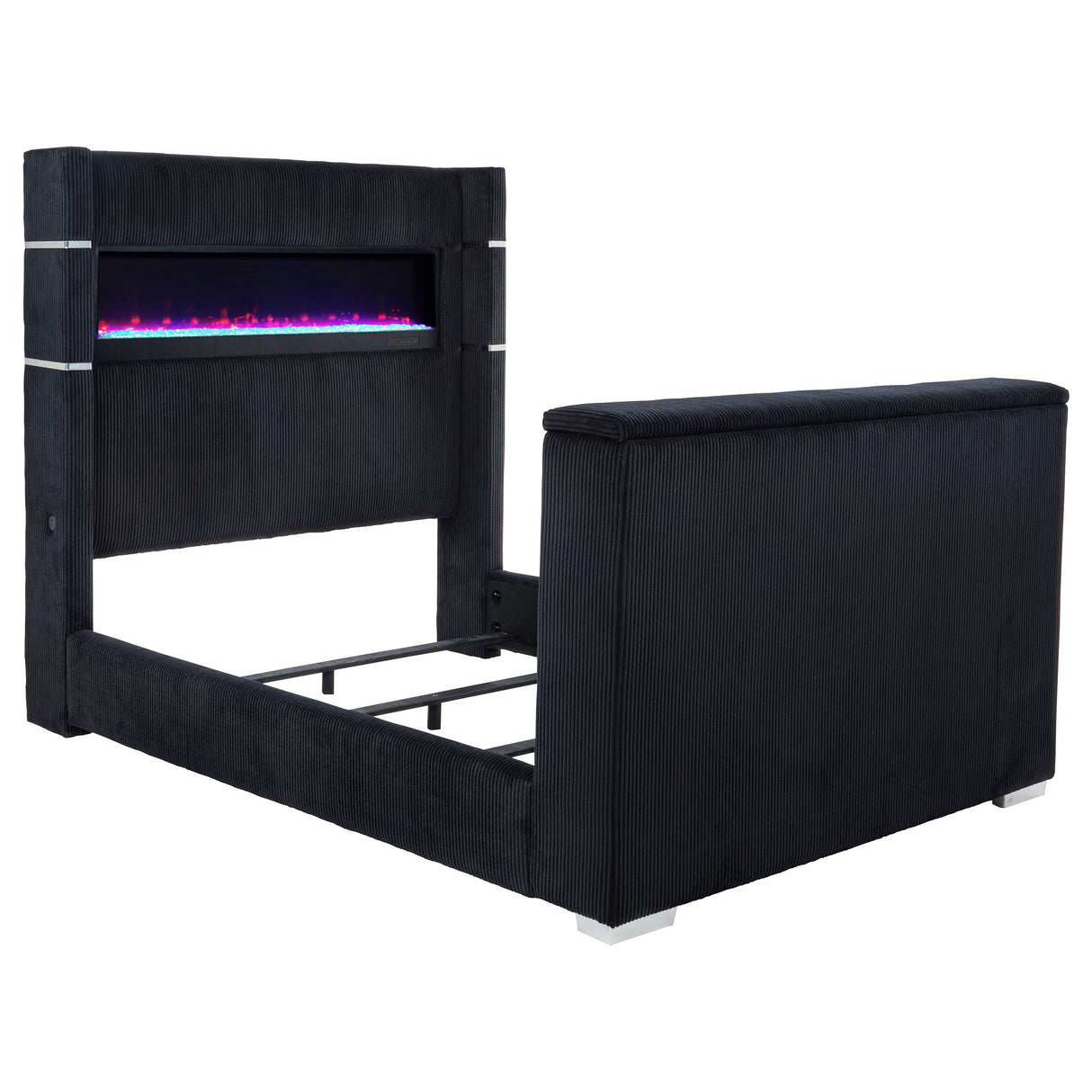 Tisdall Black Queen Flame Visualizer Wingback TV Bed by Coaster at Eve Furniture