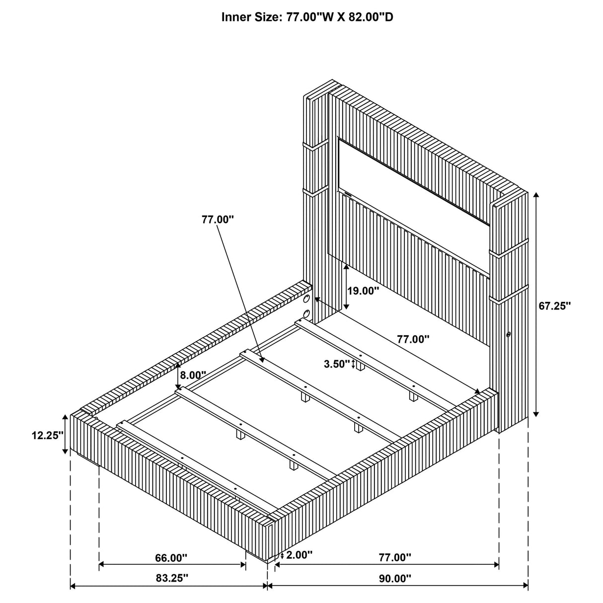 Tisdall Gray 67-inch Upholstered Eastern King Fireplace Bed by Coaster at Eve Furniture