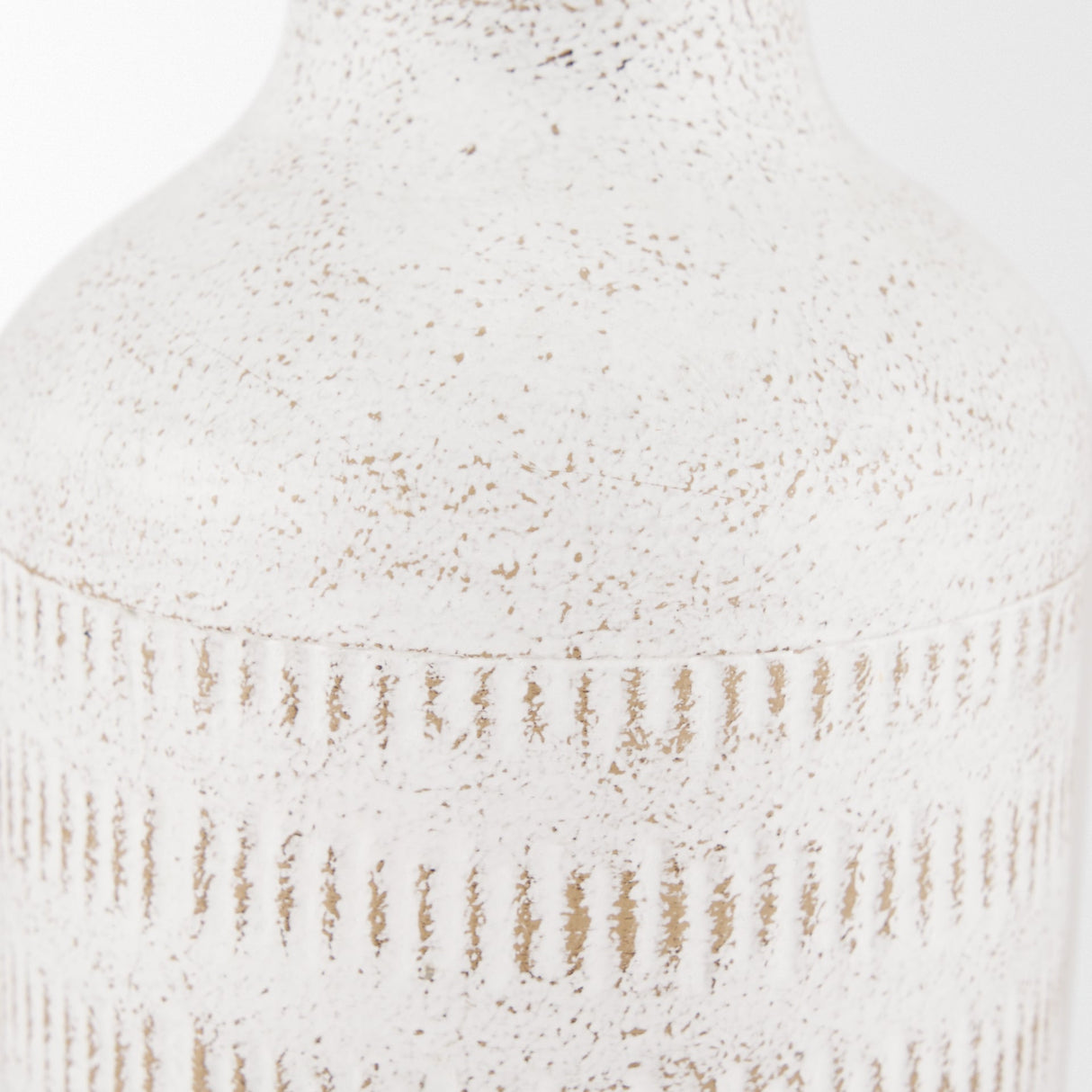 Tisha Small White W/ Terracotta Distressing Metal Vase by Mercana at Eve Furniture