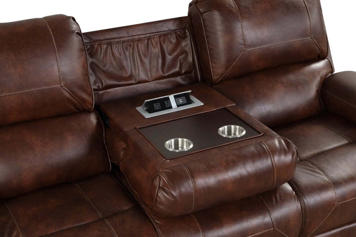 Titan Rust Oversized 3-Piece Reclining Living Room Set by Happy Homes at Eve Furniture