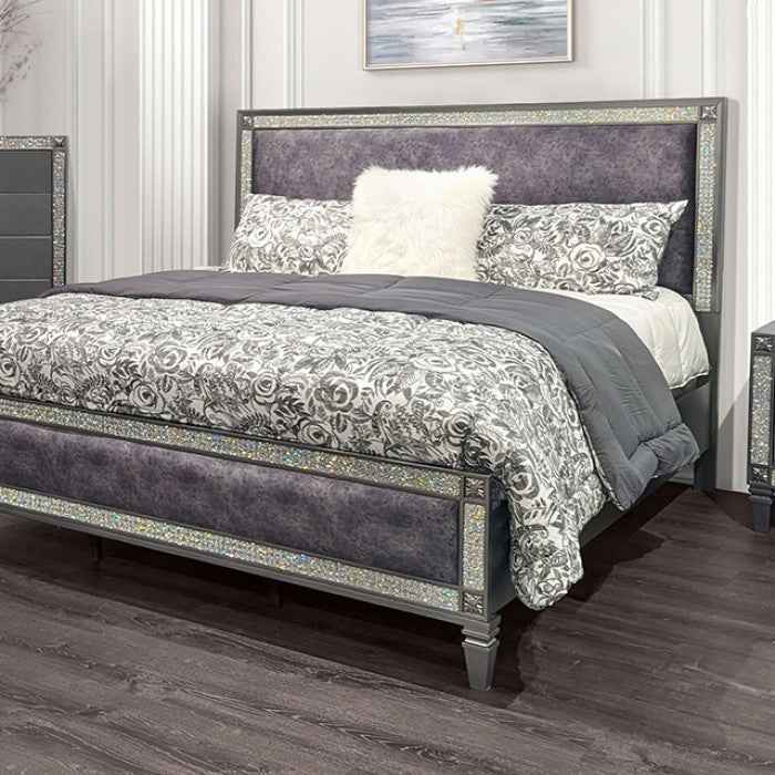 Titania Gray 4-Piece Queen Bedroom Set by Furniture of America at Eve Furniture