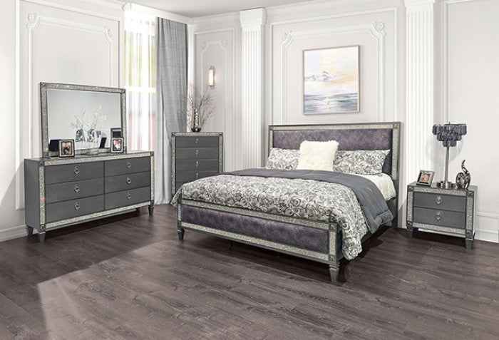 Titania Gray 4-Piece Queen Bedroom Set by Furniture of America at Eve Furniture