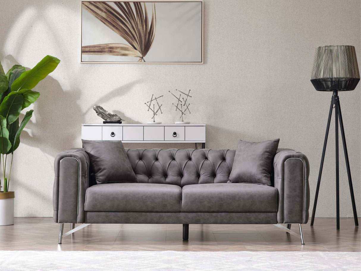 Tivoli Gray Convertible Loveseat by Furnia at Eve Furniture