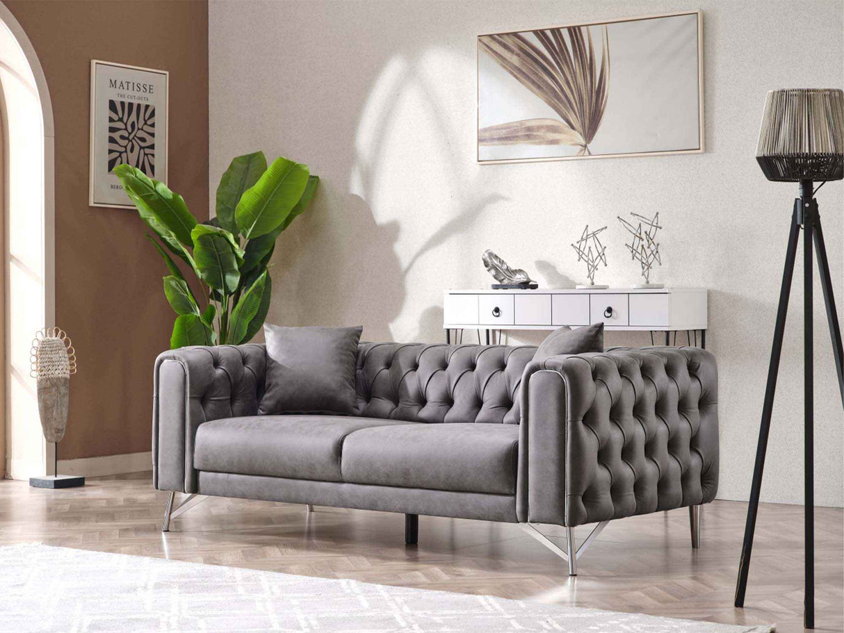 Tivoli Gray Convertible Loveseat by Furnia at Eve Furniture