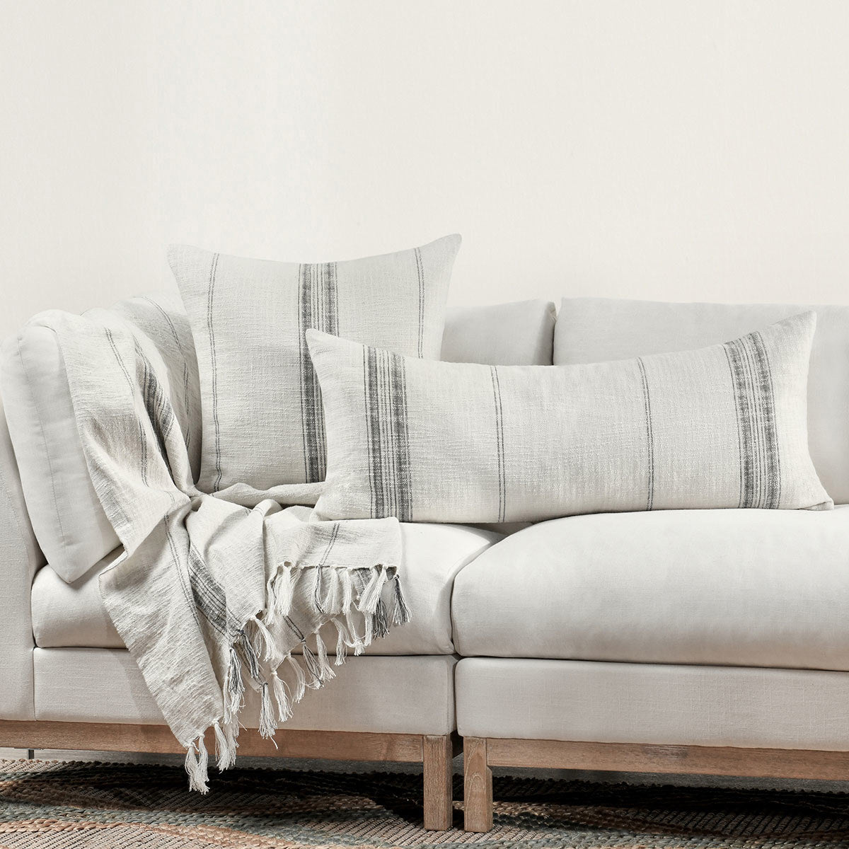 TL Ria Natural/Black Multiple Sizes Throw Pillow by Classic Home at Eve Furniture