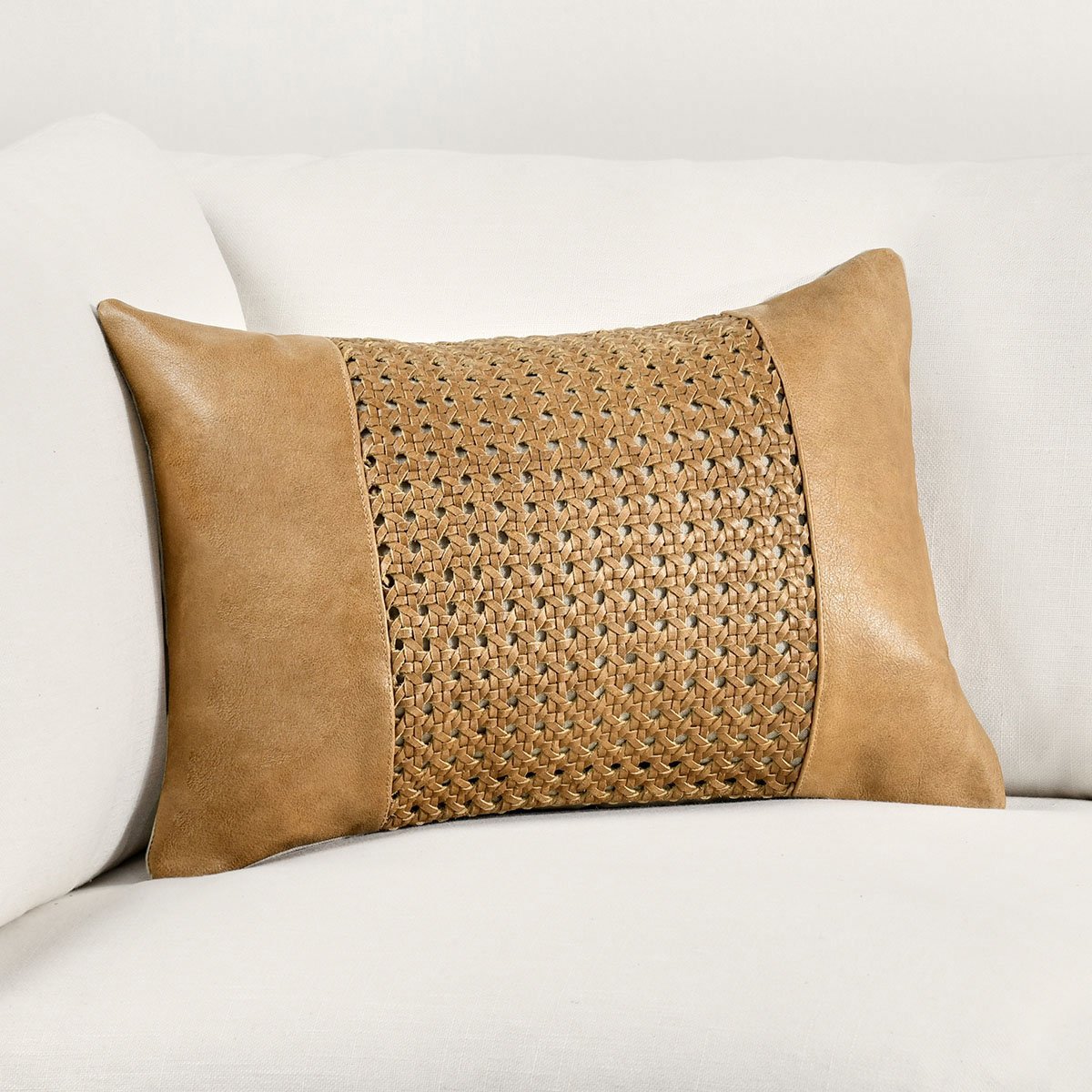 TL Toscano Chestnut Brown Leather Multiple Sizes Throw Pillow (Set of 2) by Classic Home at Eve Furniture