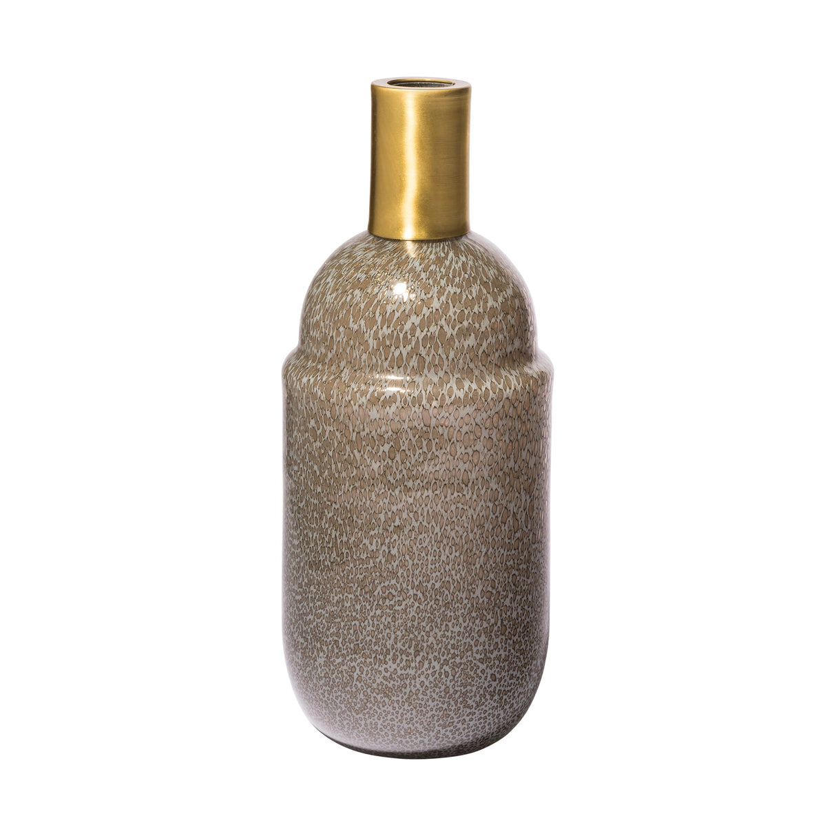 Toba II Tall Brown/Gold Spotted Gourd Style Vase by Mercana at Eve Furniture
