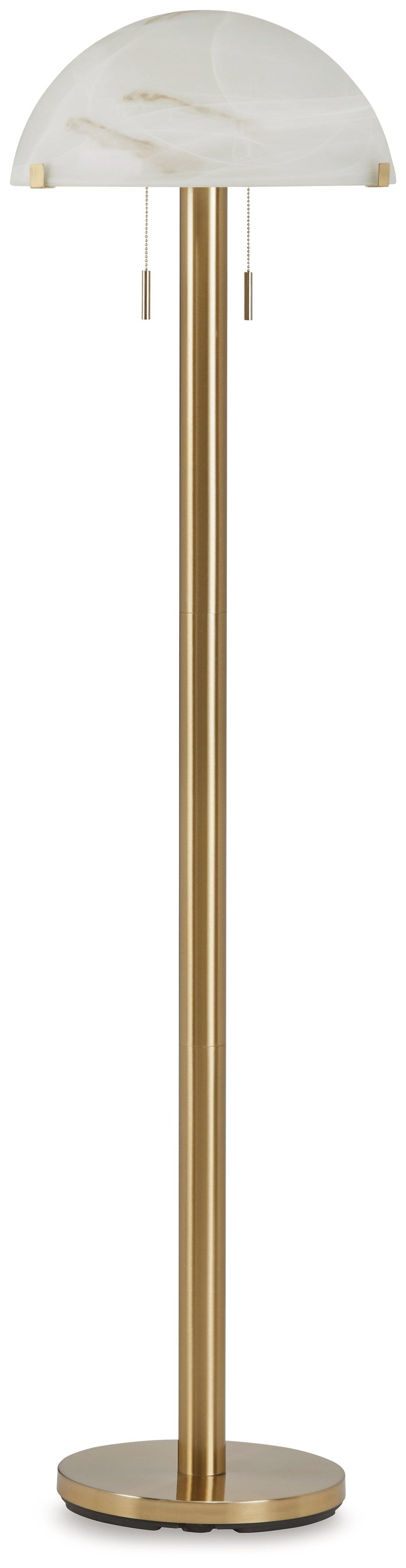 Tobbinsen Brass Finish Floor Lamp by Ashley at Eve Furniture