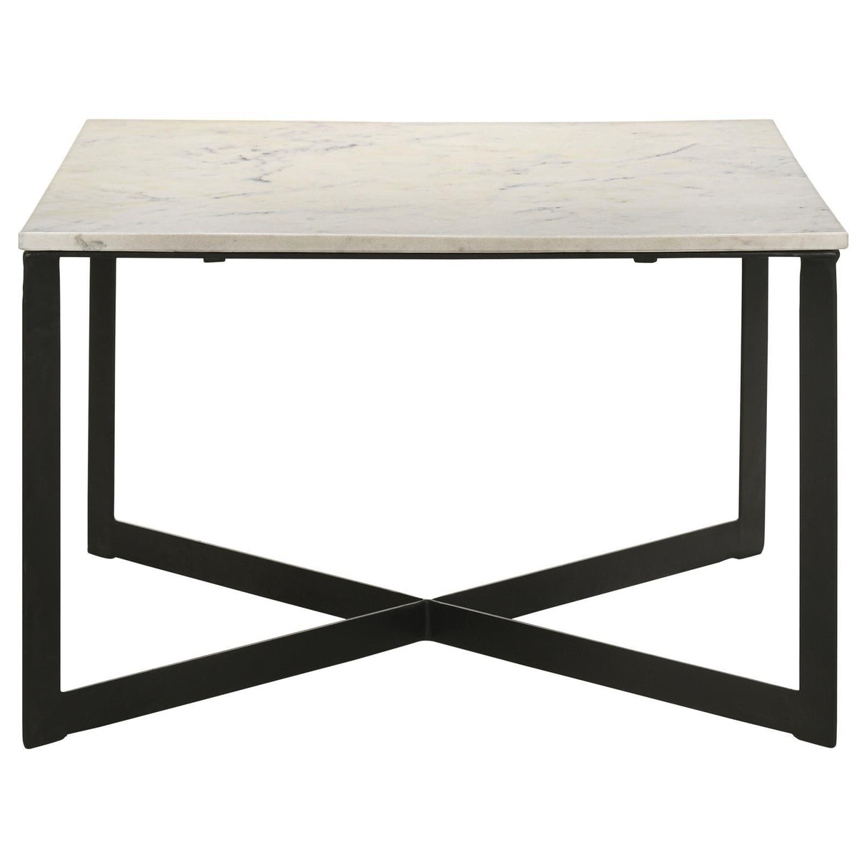 Tobin Square Marble Top Coffee Table White and Black by Coaster at Eve Furniture
