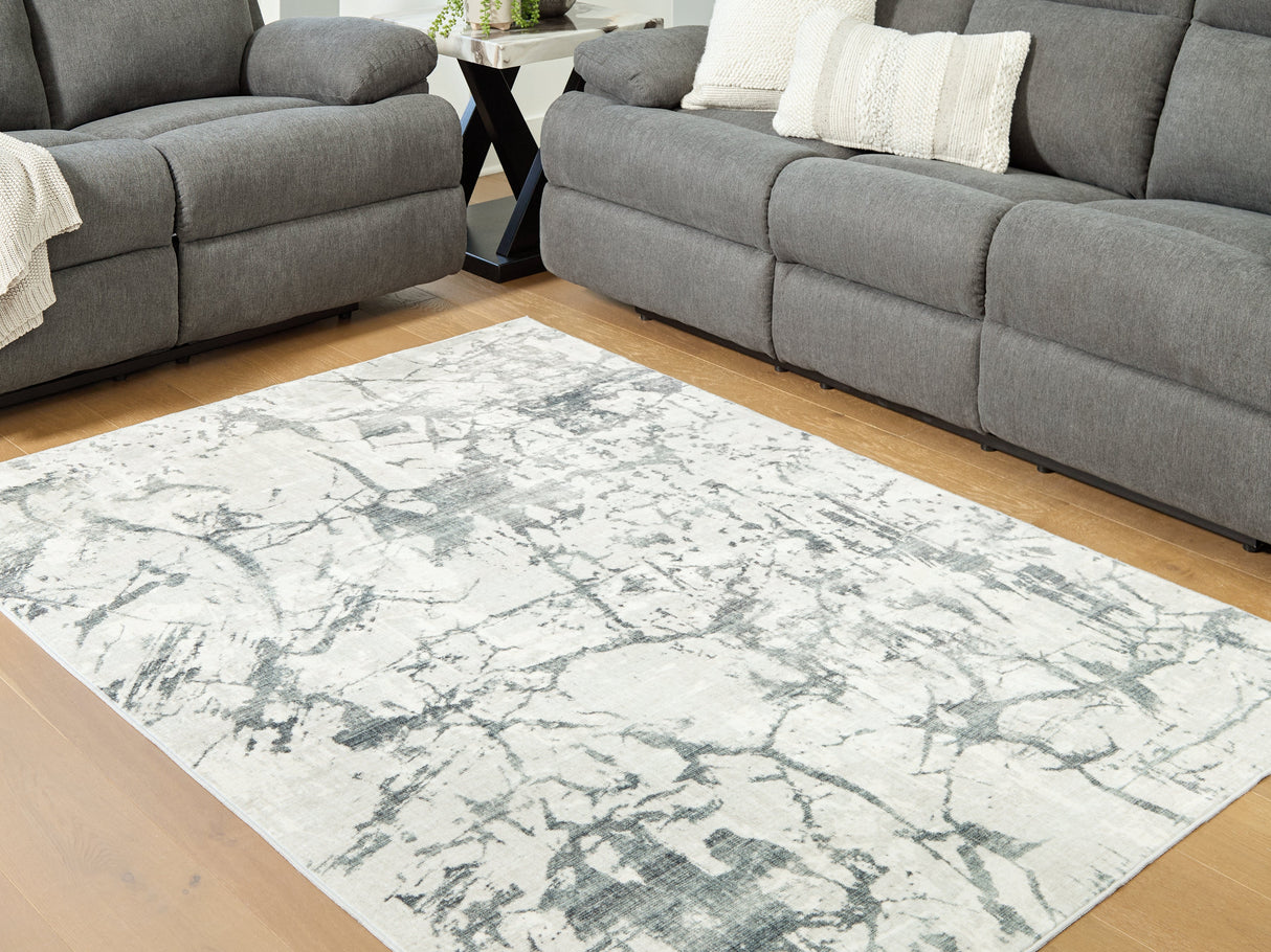 Tobinbury Gray Washable Medium Rug by Ashley at Eve Furniture