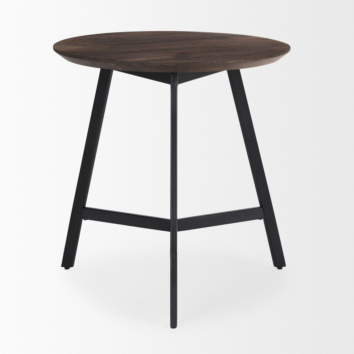 Todd Dark Brown Wood W/ Metal Legs Side Table by Mercana at Eve Furniture
