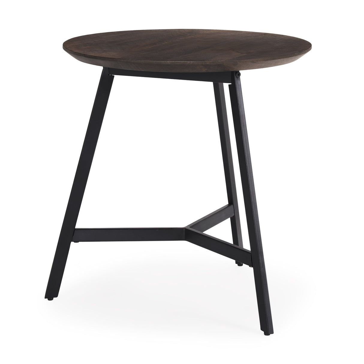 Todd Dark Brown Wood W/ Metal Legs Side Table by Mercana at Eve Furniture