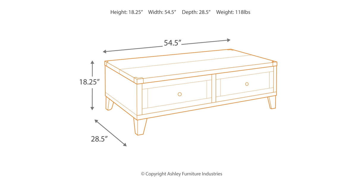 Todoe Coffee Table with 1 End Table in Dark Gray by Ashley at Eve Furniture
