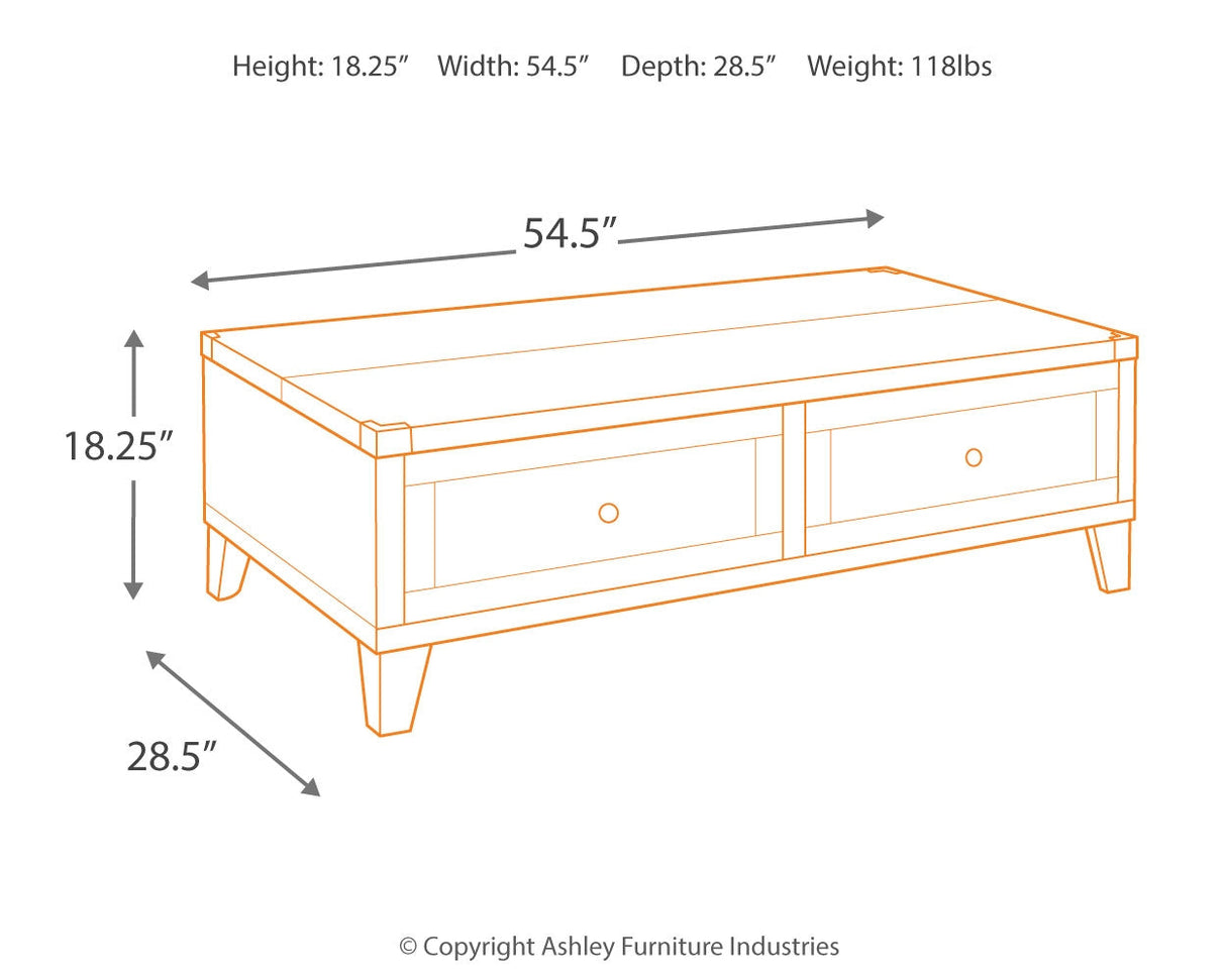 Todoe Coffee Table with 1 End Table in Dark Gray by Ashley at Eve Furniture