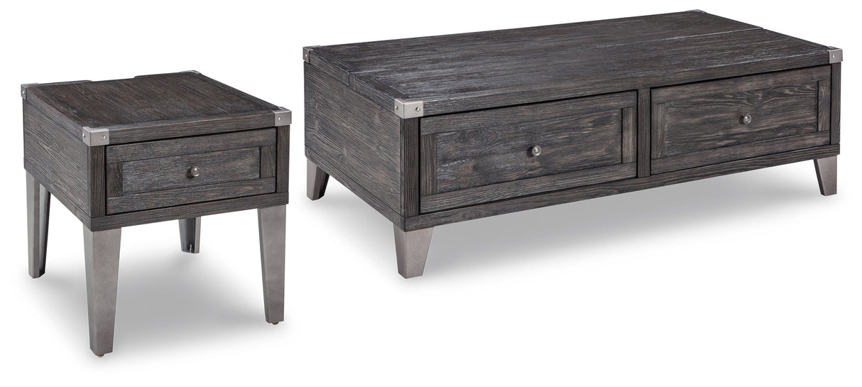 Todoe Coffee Table with 1 End Table in Dark Gray by Ashley at Eve Furniture