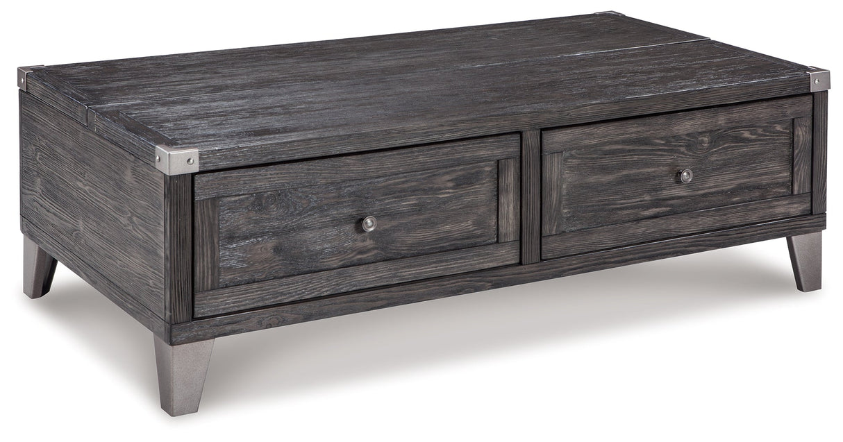 Todoe Coffee Table with 2 End Tables in Dark Gray by Ashley at Eve Furniture