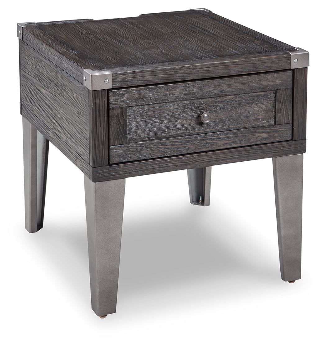 Todoe Coffee Table with 2 End Tables in Dark Gray by Ashley at Eve Furniture