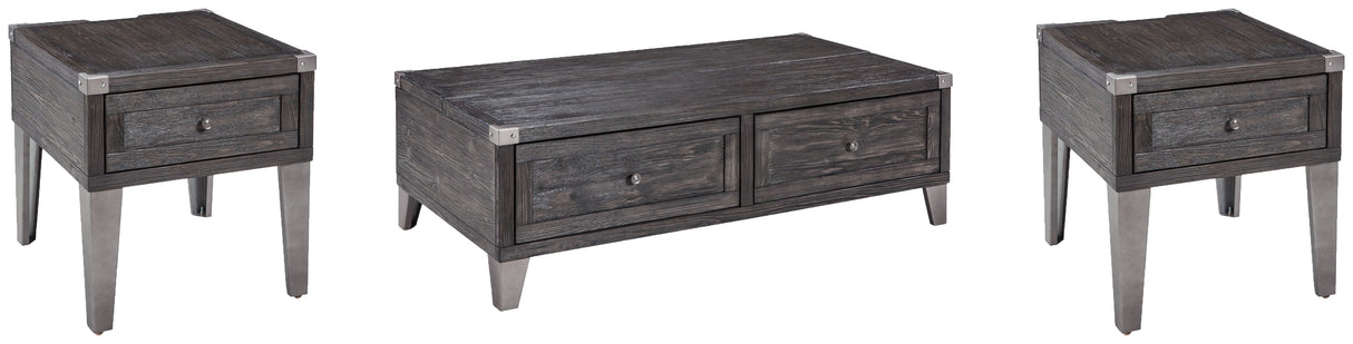 Todoe Coffee Table with 2 End Tables in Dark Gray by Ashley at Eve Furniture