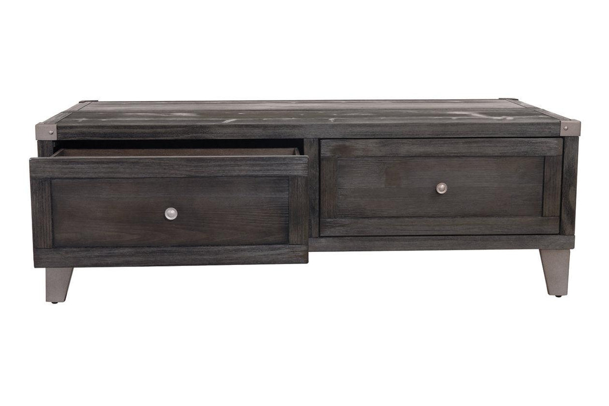 Todoe Dark Gray Coffee Table with Lift Top by Ashley at Eve Furniture