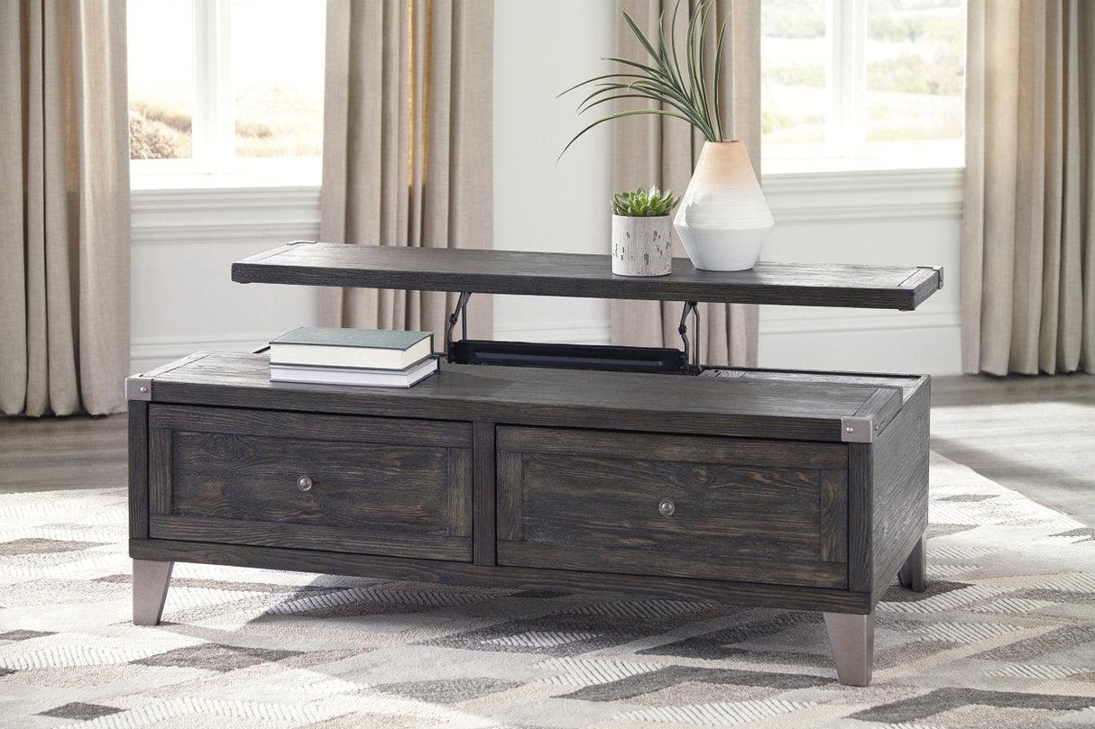 Todoe Dark Gray Coffee Table with Lift Top by Ashley at Eve Furniture