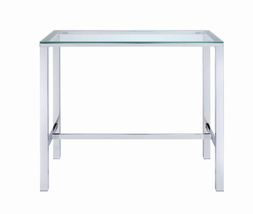 Tolbert Chrome Bar Table with Glass Top by Coaster at Eve Furniture