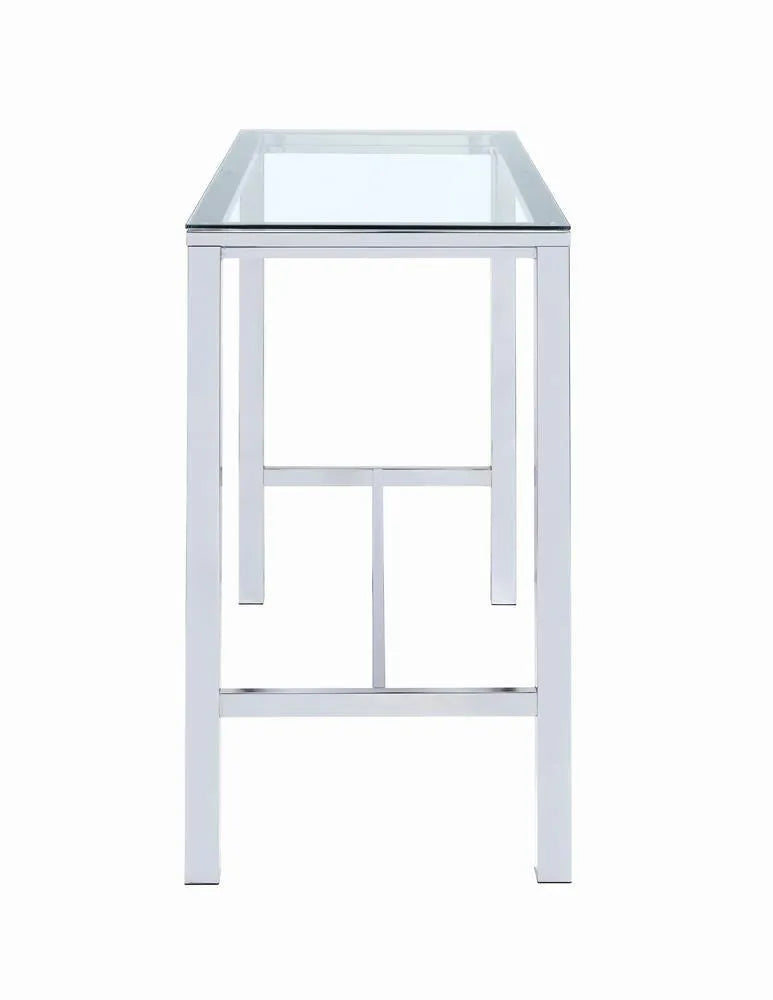 Tolbert Chrome Bar Table with Glass Top by Coaster at Eve Furniture