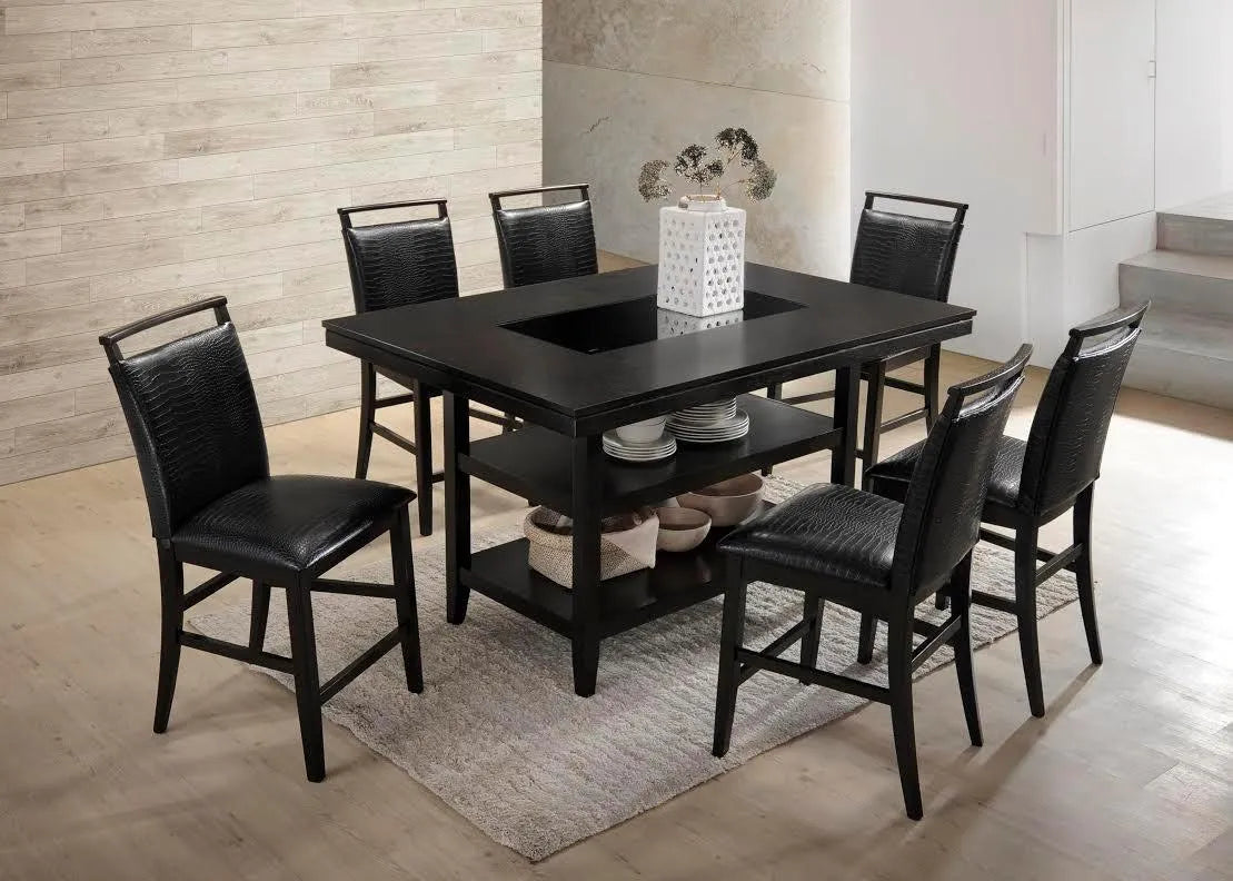 Tommy Black 7-Piece Counter Height Set by Happy Homes at Eve Furniture