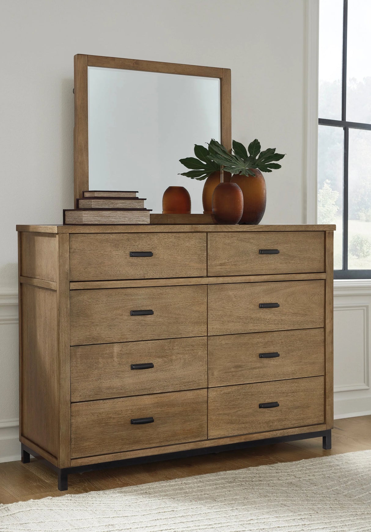 Tomtyn Light Brown Bedroom Mirror by Ashley at Eve Furniture