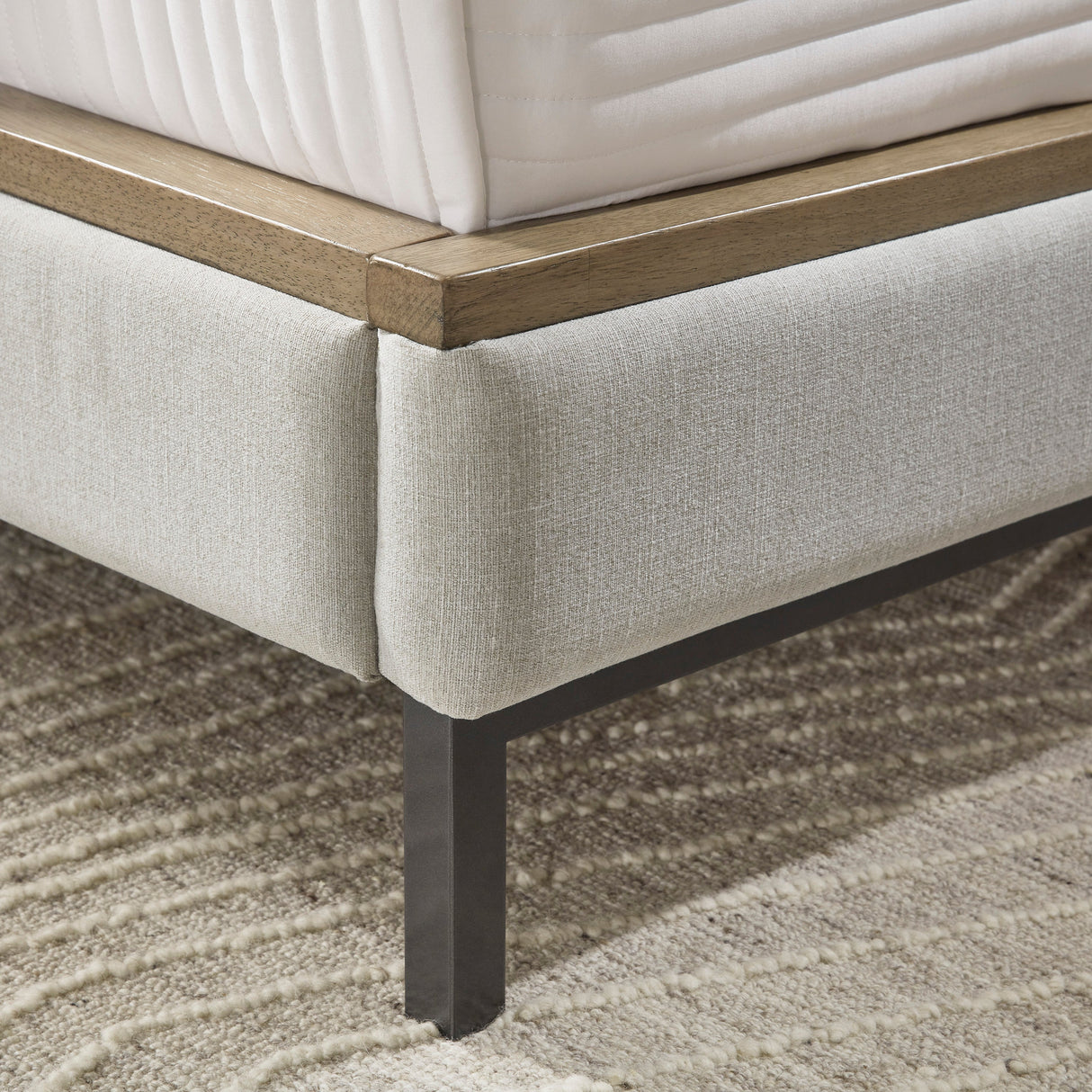 Tomtyn Light Brown California King Upholstered Platform Bed by Ashley at Eve Furniture