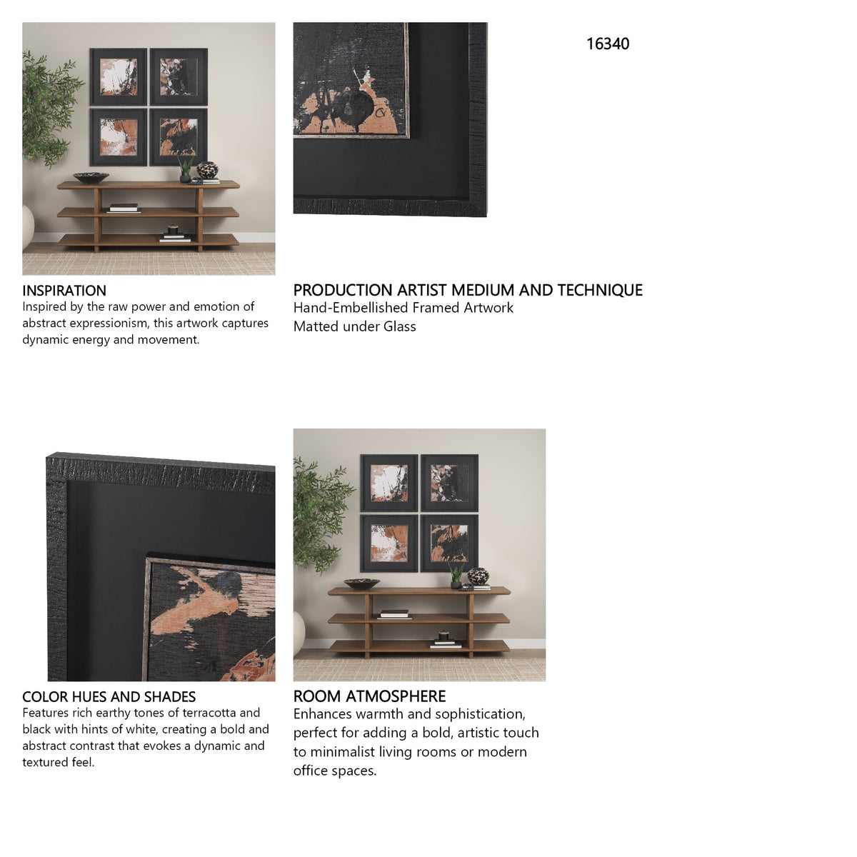 Tones of Sienna II (Set of 2) by Mercana Studio Hand-Embellished Framed Artwork Matted under Glass by Mercana at Eve Furniture