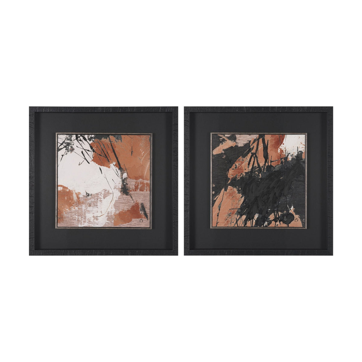 Tones of Sienna II (Set of 2) by Mercana Studio Hand-Embellished Framed Artwork Matted under Glass by Mercana at Eve Furniture