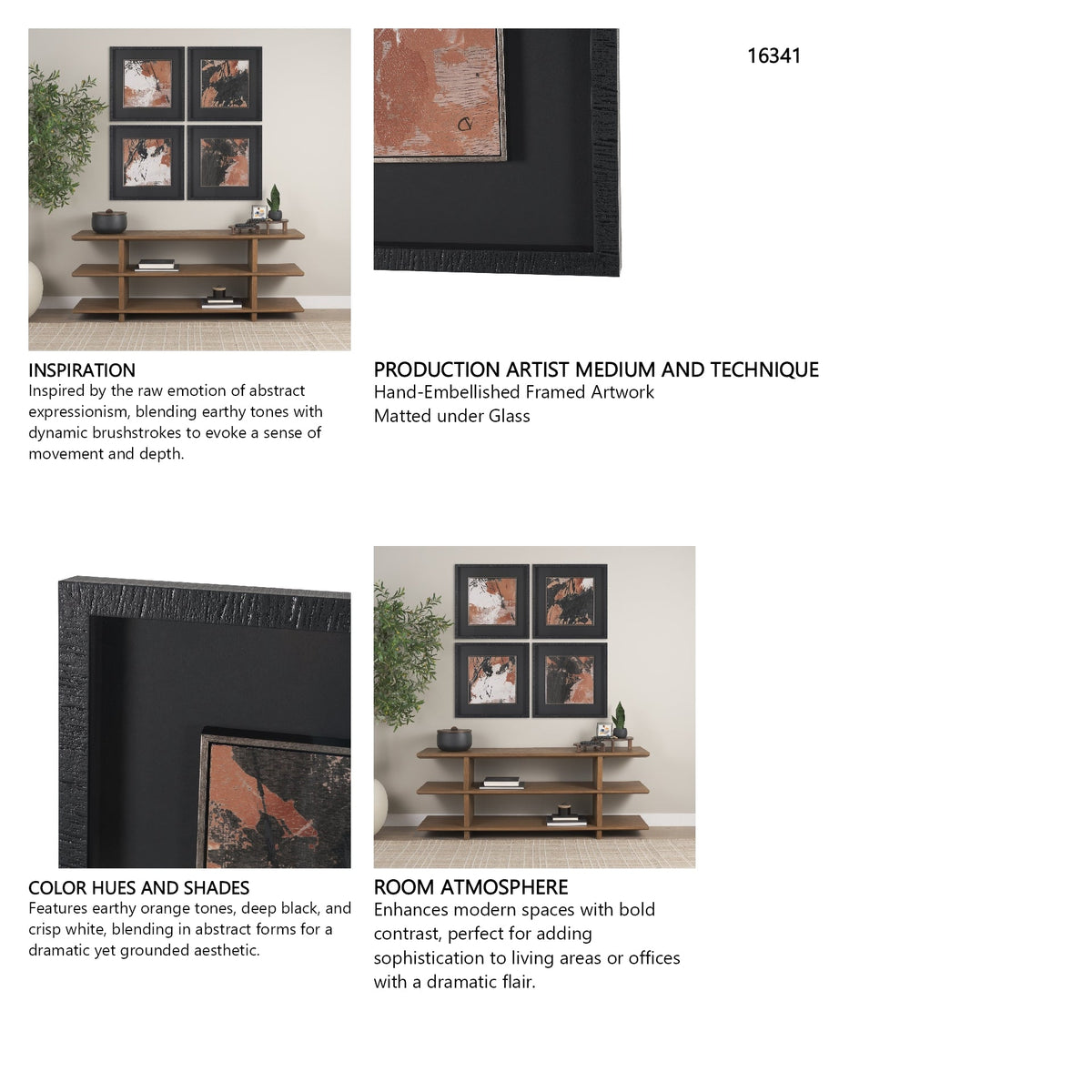 Tones of Sienna III (Set of 2) by Mercana Studio Hand-Embellished Framed Artwork Matted under Glass by Mercana at Eve Furniture