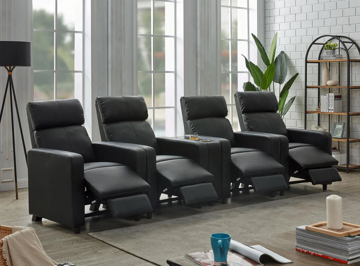 Toohey Black Upholstered Tufted Recliner Living Room Set by Coaster at Eve Furniture