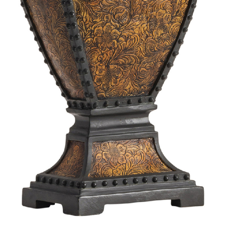 Tooled Leather Brown Table Lamp (Set of 2) by Crestview at Eve Furniture
