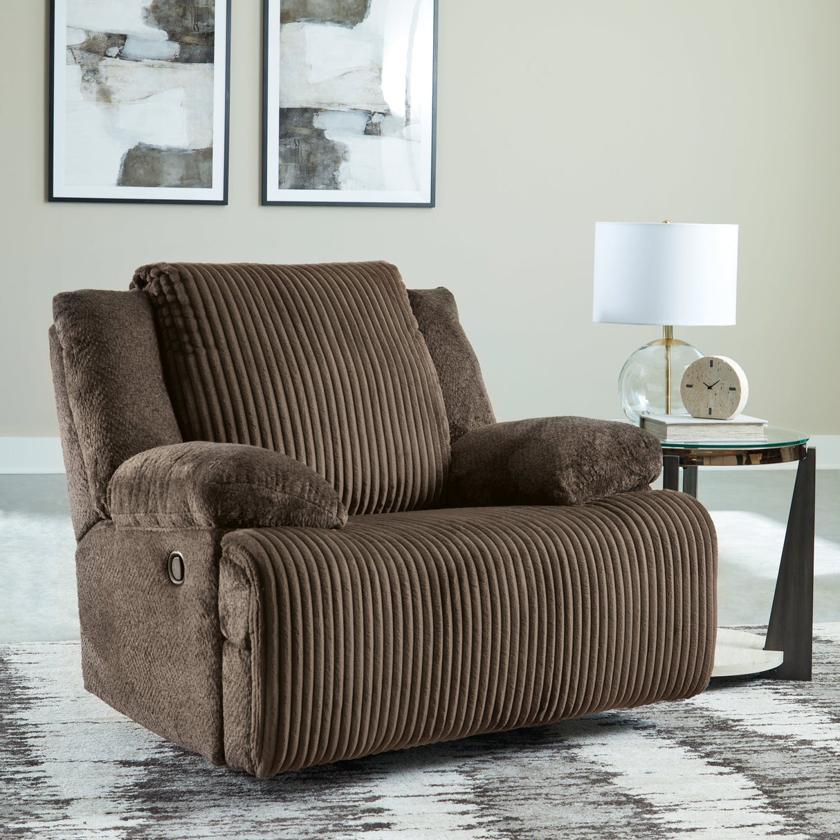 Top Tier 5-Piece Sectional with Recliner in Chocolate by Ashley at Eve Furniture