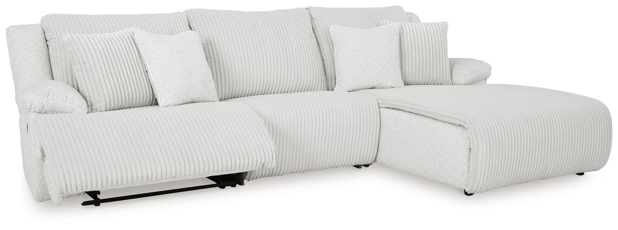 Top Tier Alloy 3-Piece RAF Chaise Reclining Sectional by Ashley at Eve Furniture