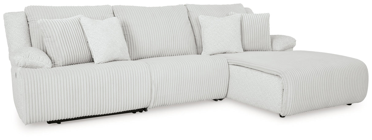 Top Tier Alloy 3-Piece RAF Chaise Reclining Sectional by Ashley at Eve Furniture