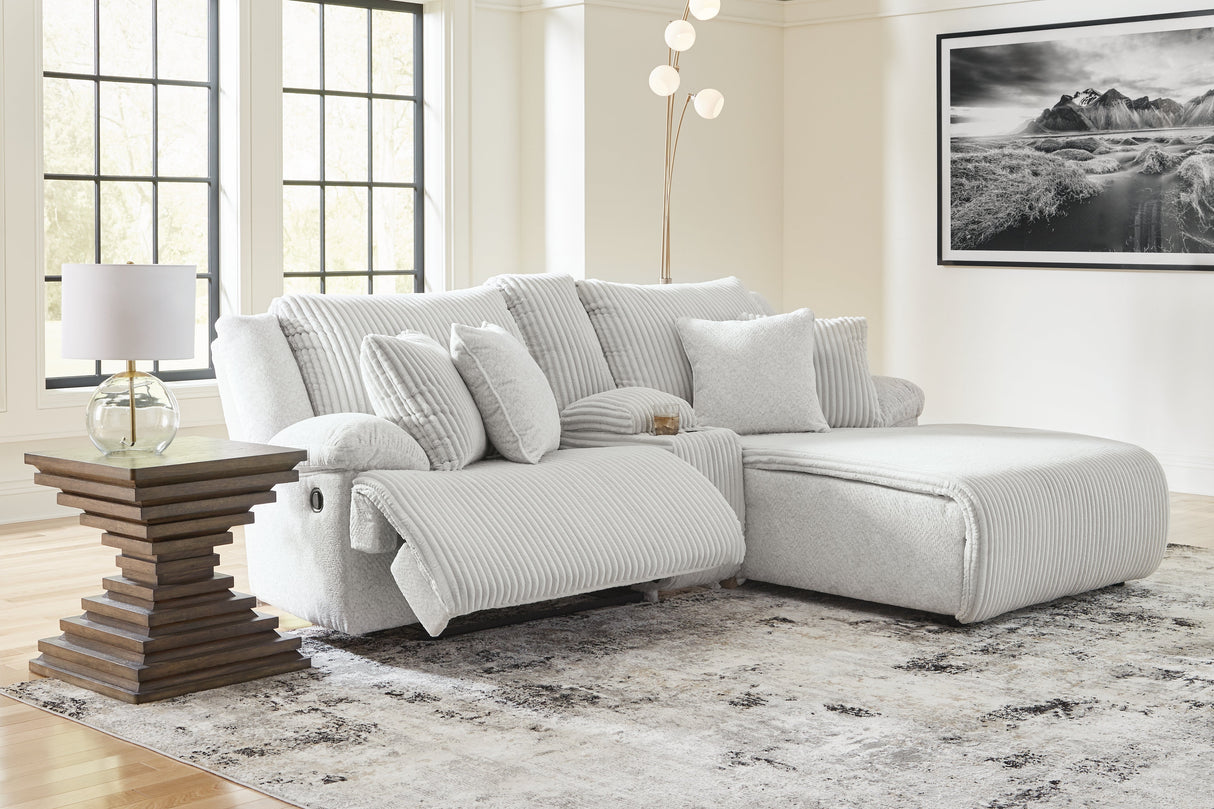 Top Tier Alloy 3-Piece Reclining Sectional with RAF Chaise by Ashley at Eve Furniture