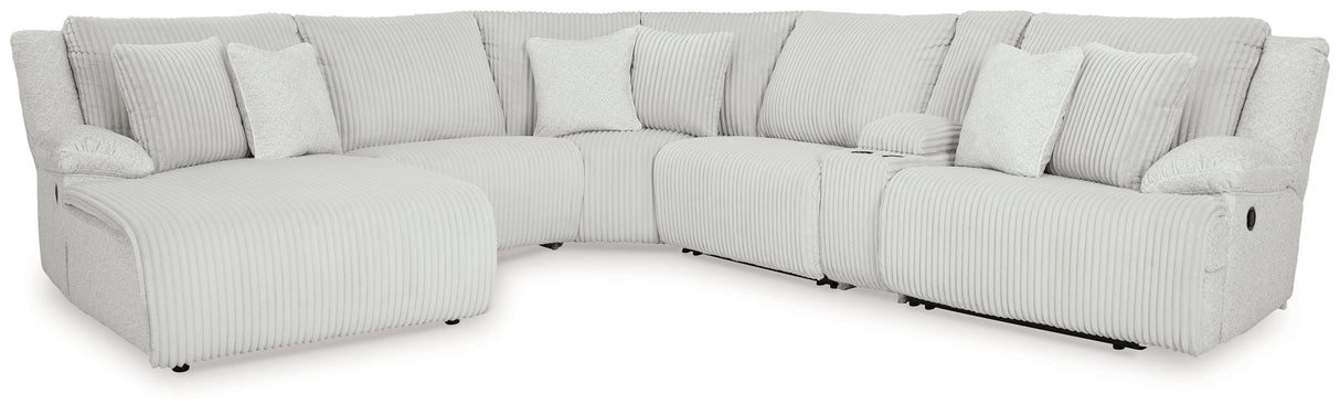 Top Tier Alloy 6-Piece Manual Reclining Modular Sectional with LAF Chaise and Console by Ashley at Eve Furniture