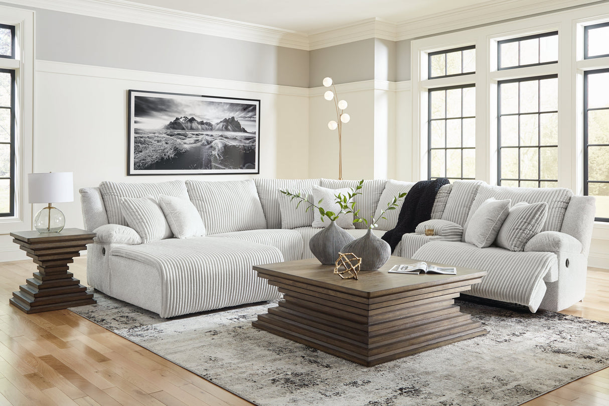 Top Tier Alloy 6-Piece Manual Reclining Modular Sectional with LAF Chaise and Console by Ashley at Eve Furniture