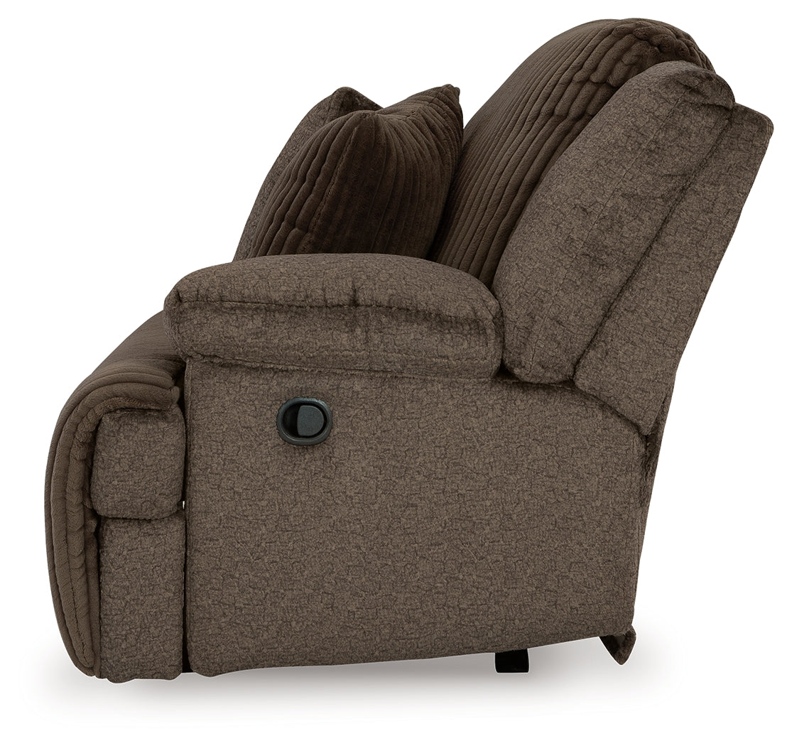 Top Tier Chocolate 4-Piece LAF Chaise Reclining Sectional by Ashley at Eve Furniture