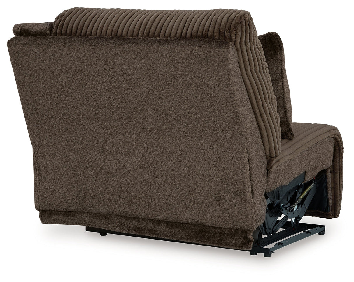 Top Tier Chocolate 4-Piece LAF Chaise Reclining Sectional by Ashley at Eve Furniture
