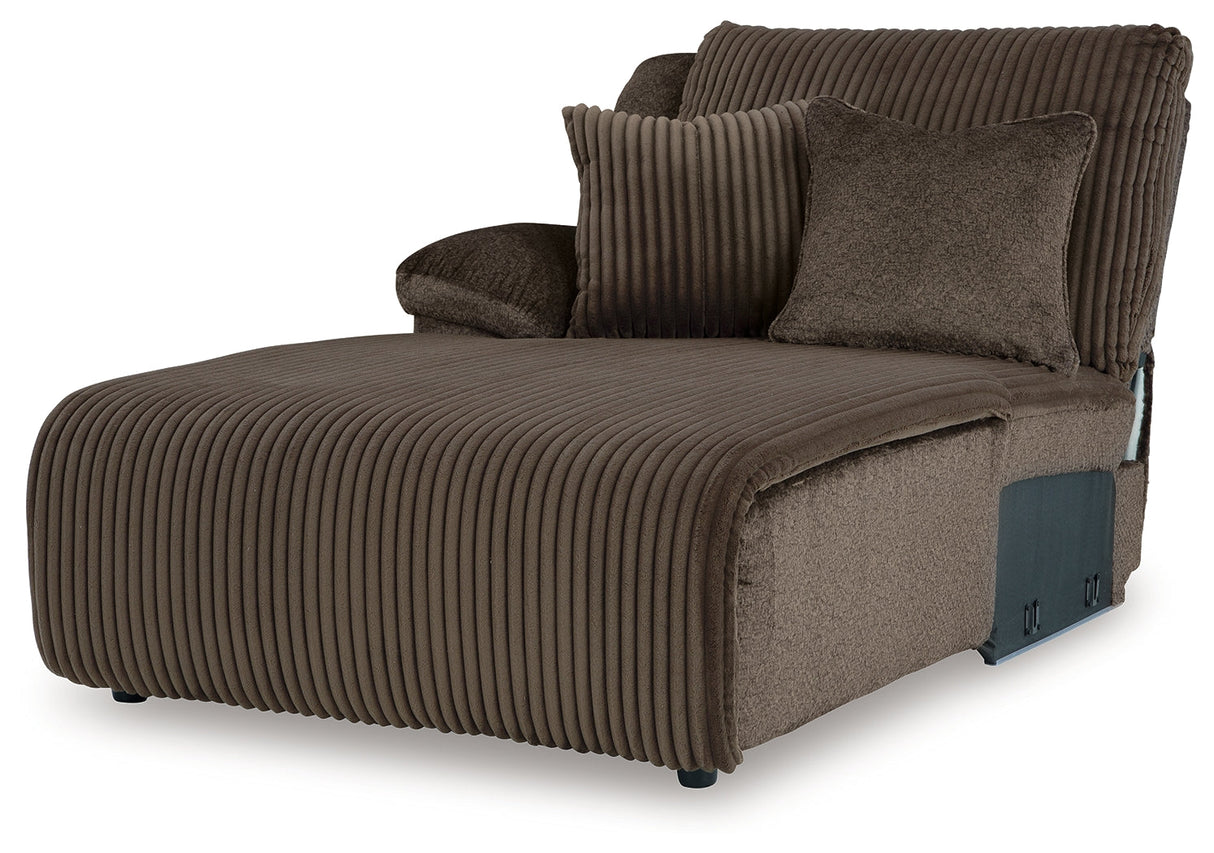 Top Tier Chocolate 4-Piece LAF Chaise Reclining Sectional by Ashley at Eve Furniture
