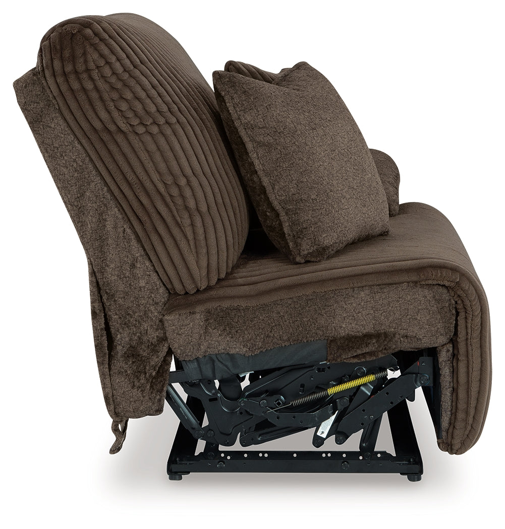 Top Tier Chocolate 4-Piece LAF Chaise Reclining Sectional by Ashley at Eve Furniture