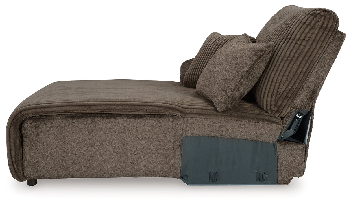 Top Tier Chocolate 4-Piece LAF Chaise Reclining Sectional by Ashley at Eve Furniture